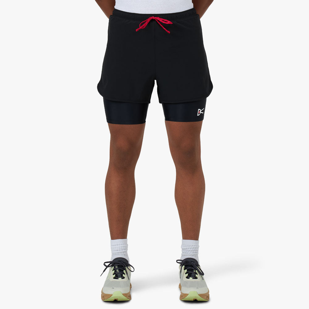 District Vision Layered Pocketed Trail Shorts / Black 1