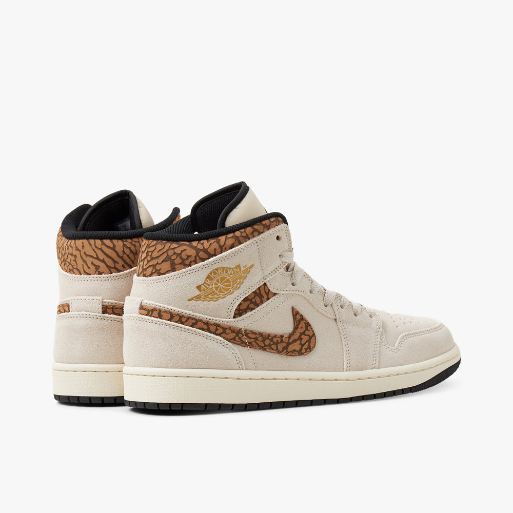 Jordan 1 Mid SE Lt Orewood Brown Metallic Gold White Livestock