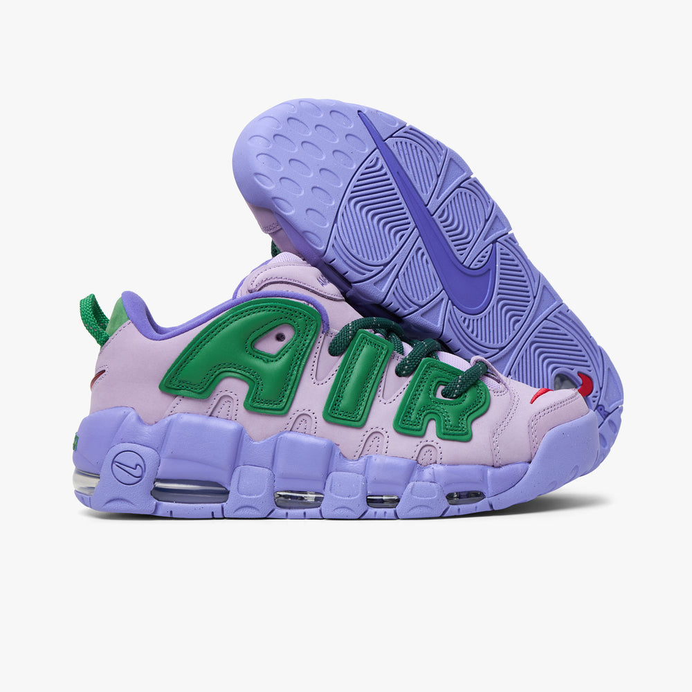 Nike x AMBUSH Air More Uptempo Low SP Lilac Apple Green University Red