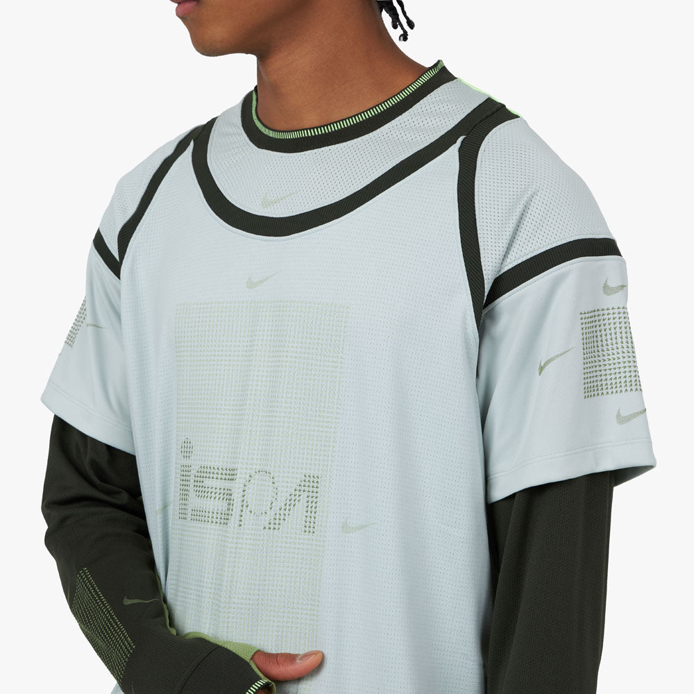 Nike ISPA Long Sleeve T shirt Light Silver Alligator Sequoia