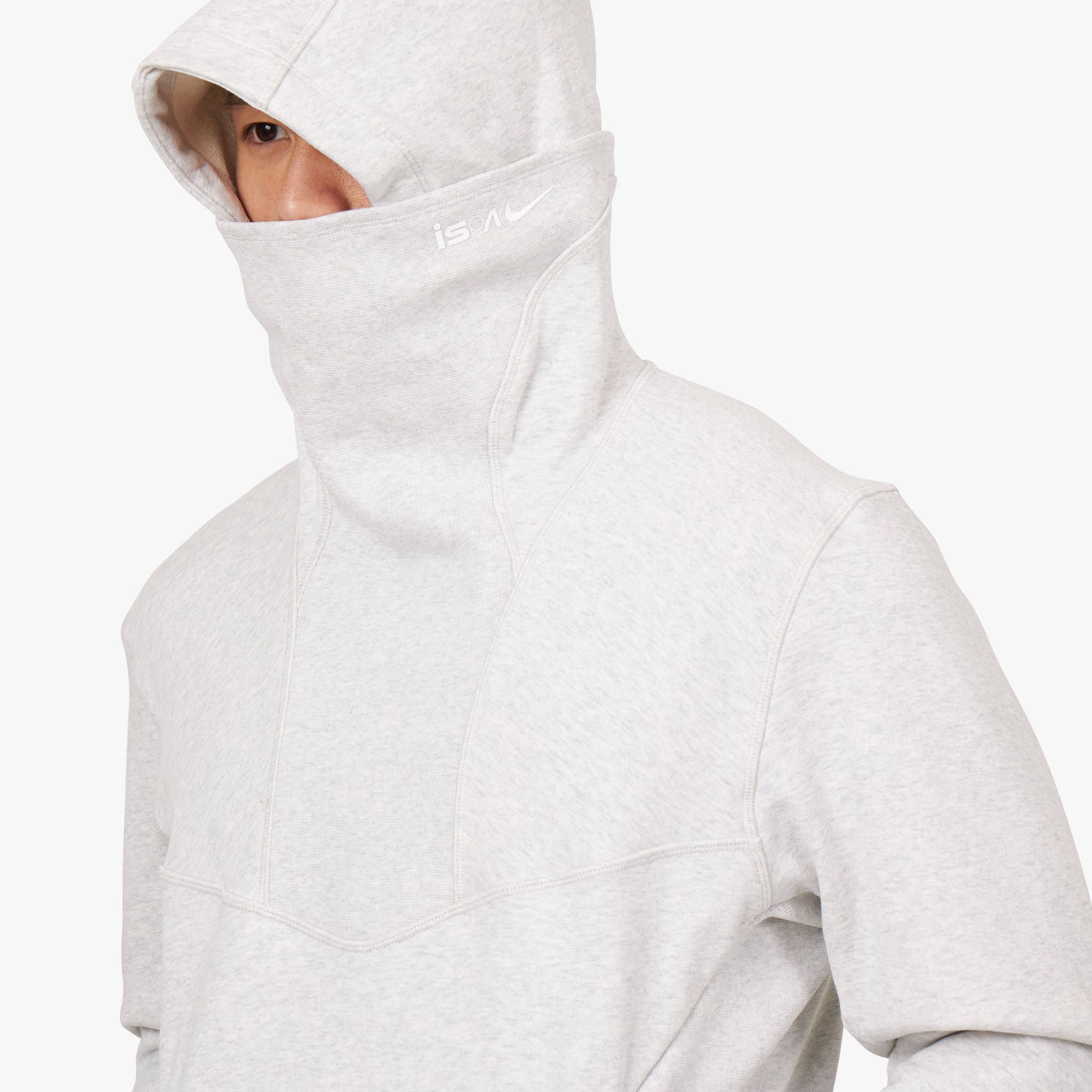 Nike ISPA Pullover Hoodie Birch Heather Pale Grey Opti Yellow Livestock