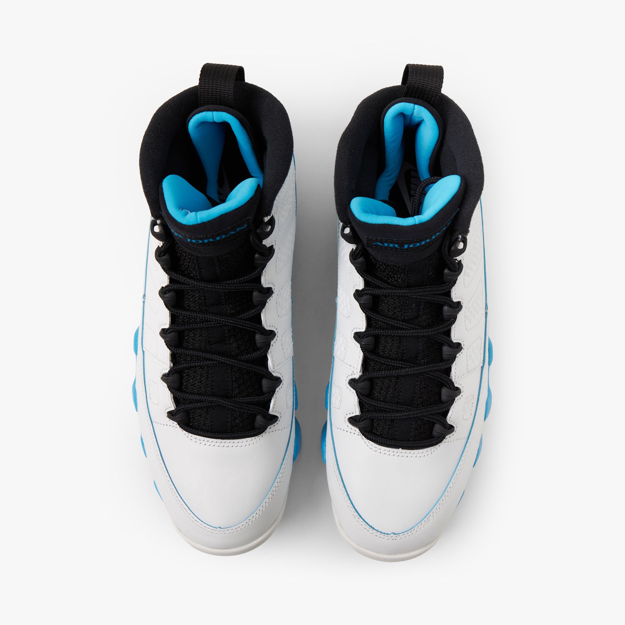Jordan 9 Retro Summit White Black Dark Powder Blue Livestock