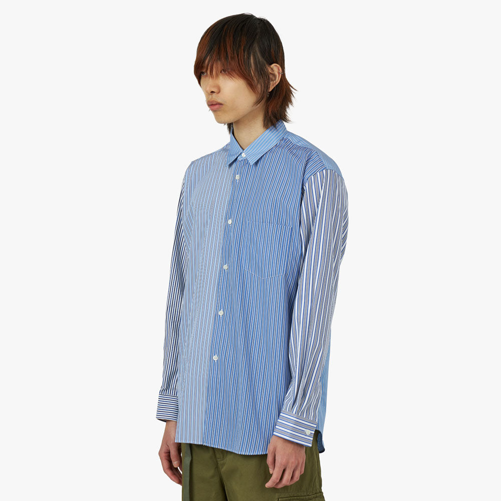 COMME des GARÇONS SHIRT Striped Poplin Shape 5 / Blue – Livestock
