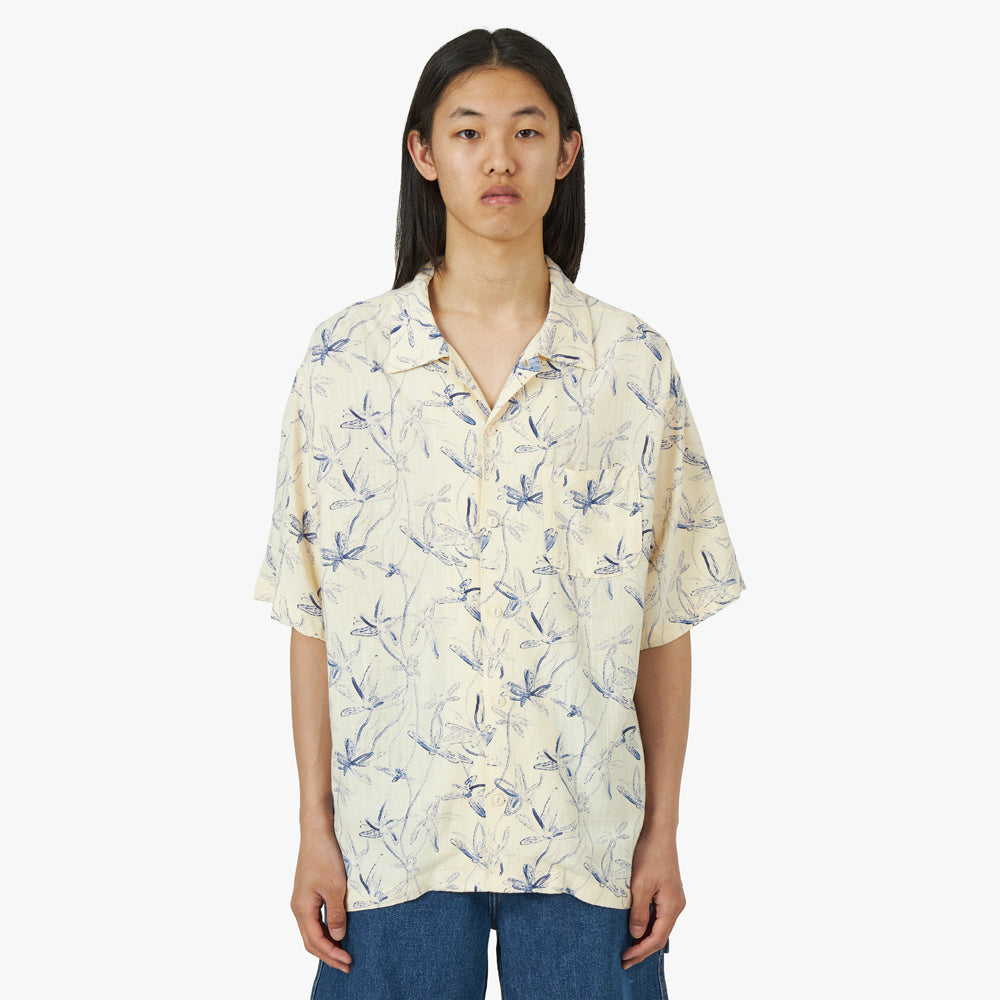 General Admission Print Linen Shirt / Blue 1