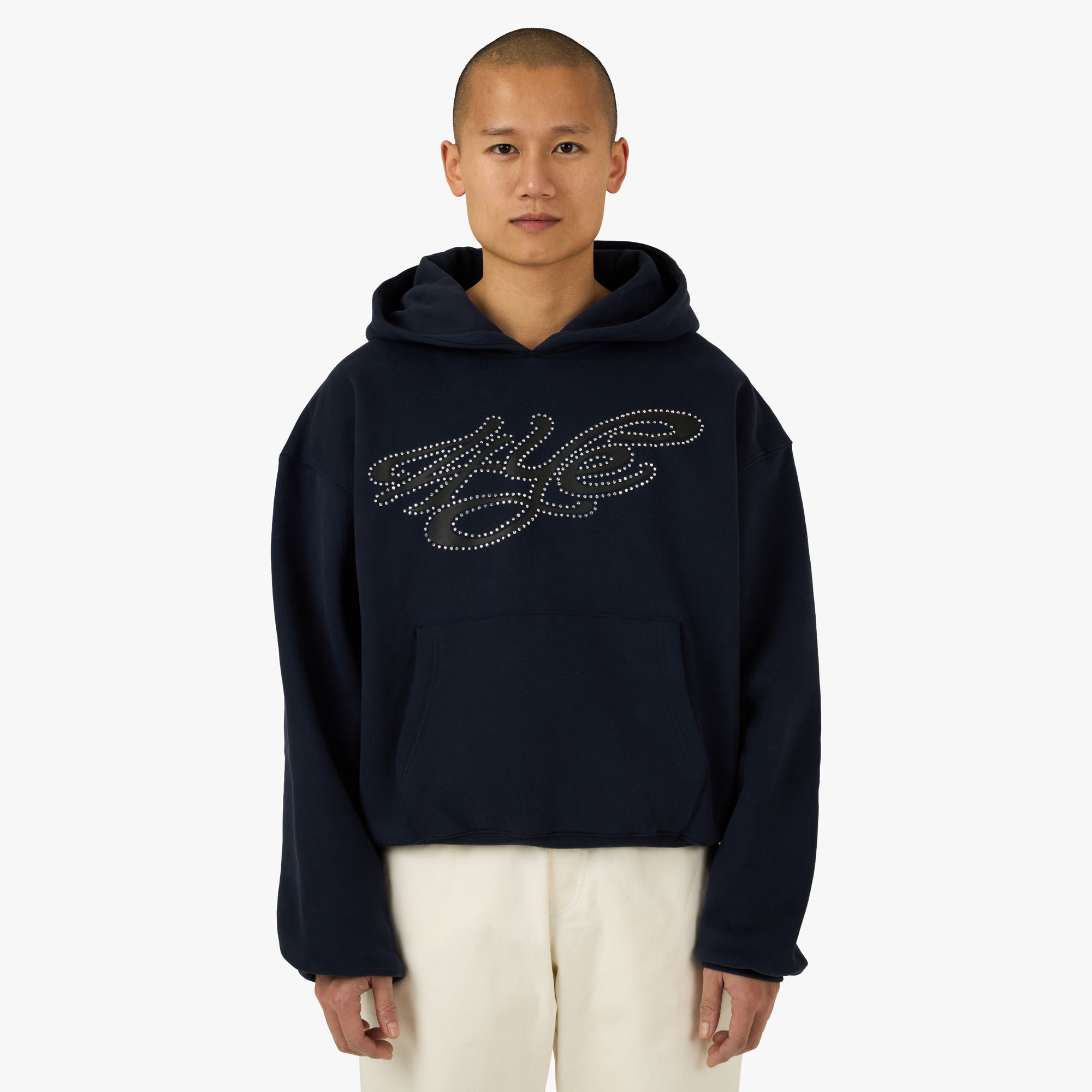 STONE  ネイビーパーカー 4YE Signature Rhinestone Hoodie Navy – Livestock