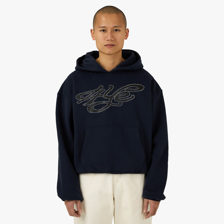 4YE Signature Rhinestone Hoodie Navy 1