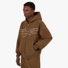 4YE Signature Logo Zip Hoodie Brown / Beige 2