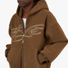 4YE Signature Logo Zip Hoodie Brown / Beige 4