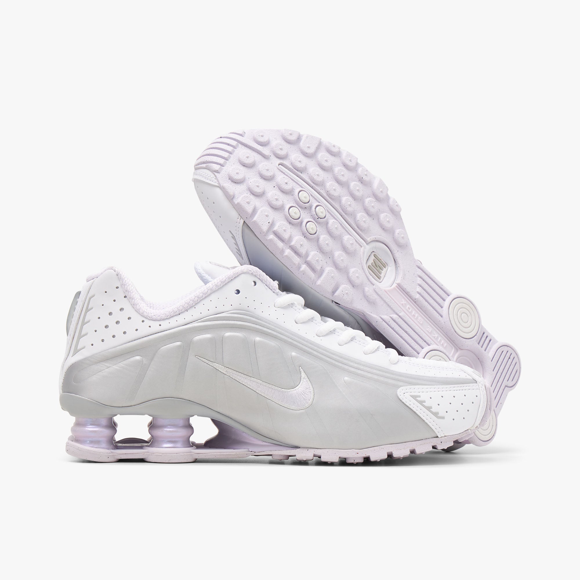 Nike Women s Shox R4 White Barely Grape Metallic Platinum Livestock