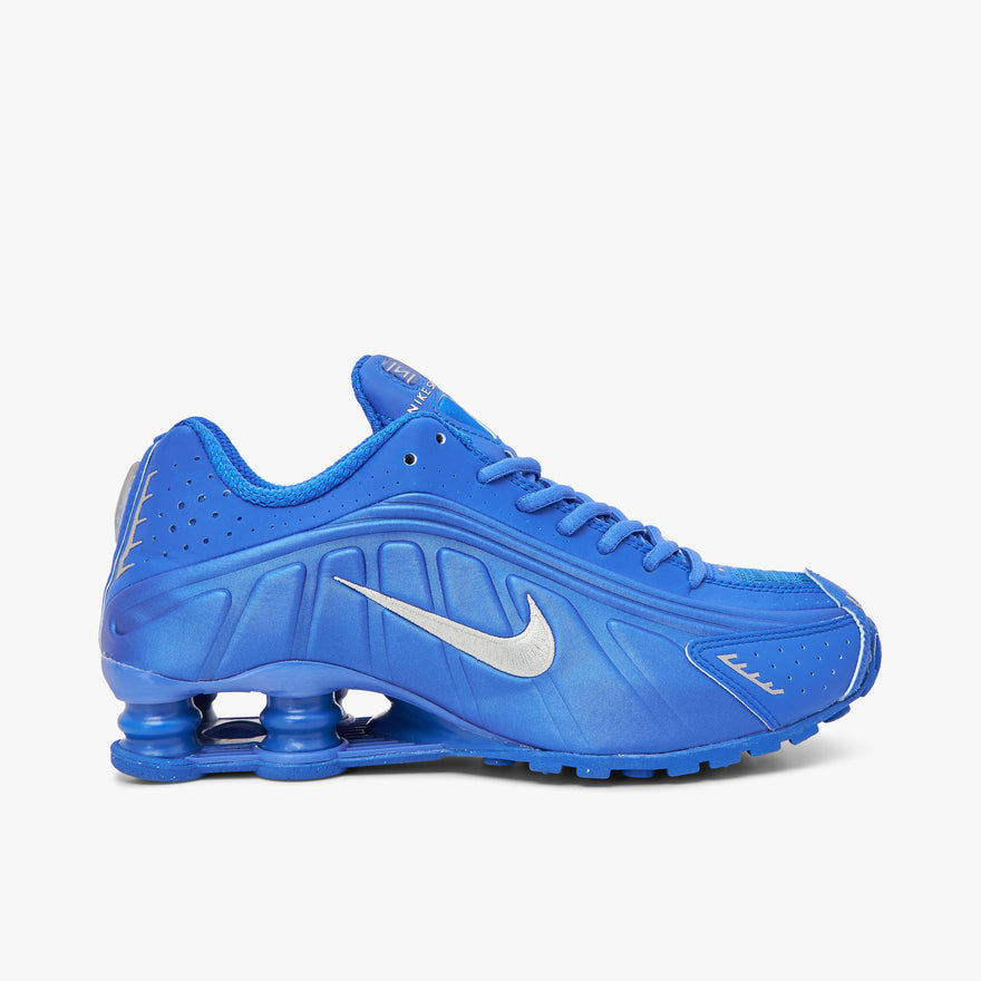 Nike Shox R4 Racer Blue Metallic Silver Women s