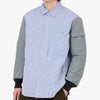 COMME des GARÇONS HOMME Veste chemise matelassée blanc / bleu 4