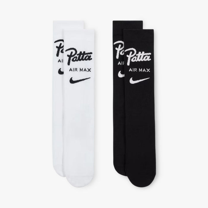 Nike x Patta Crew Sock 2 Pack / Black / White 1