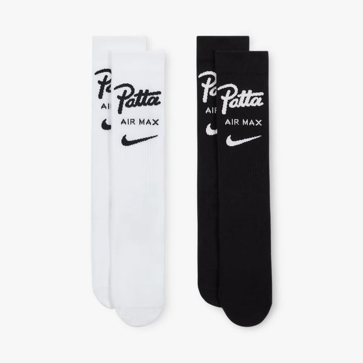 Nike x Patta Crew Sock 2 Pack / Black / White 1