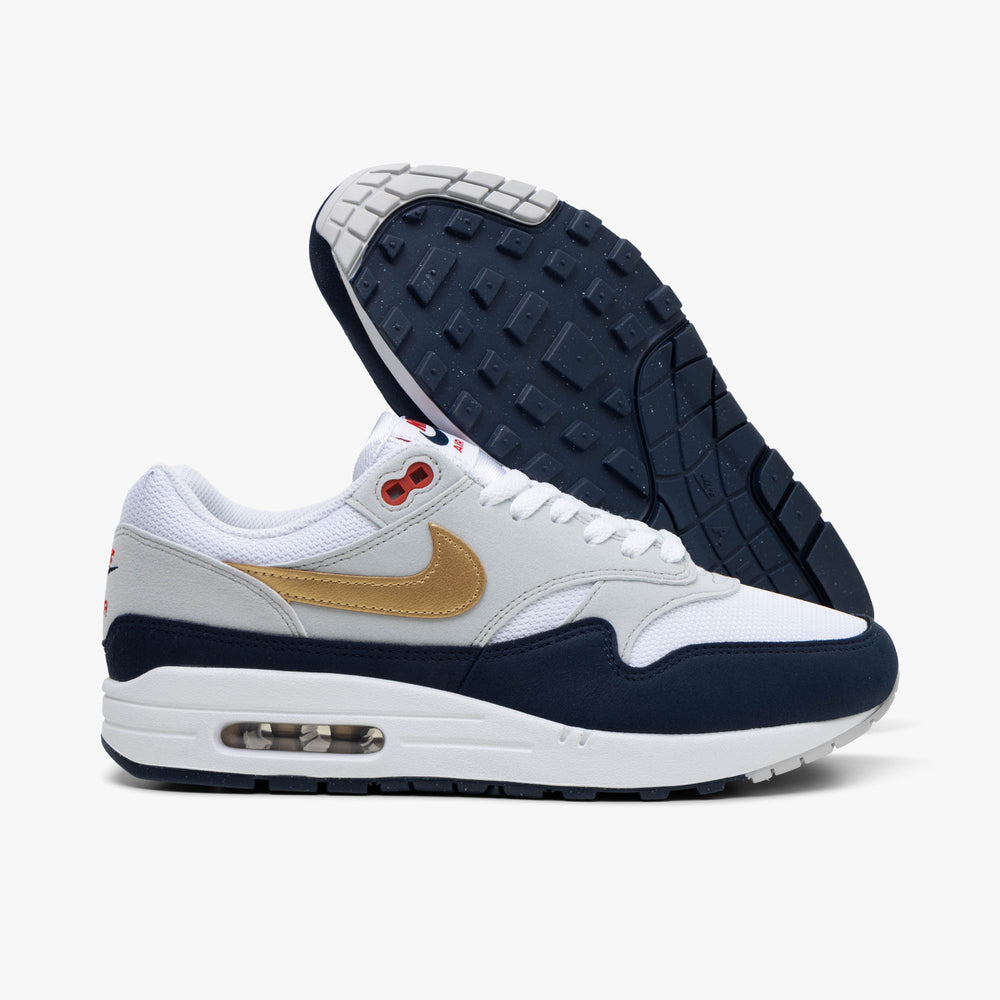 Nike Air Max 1 Obsidian Metallic Gold White Livestock
