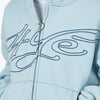 4YE Signature Logo Zip Hoodie Baby Blue / Navy 4