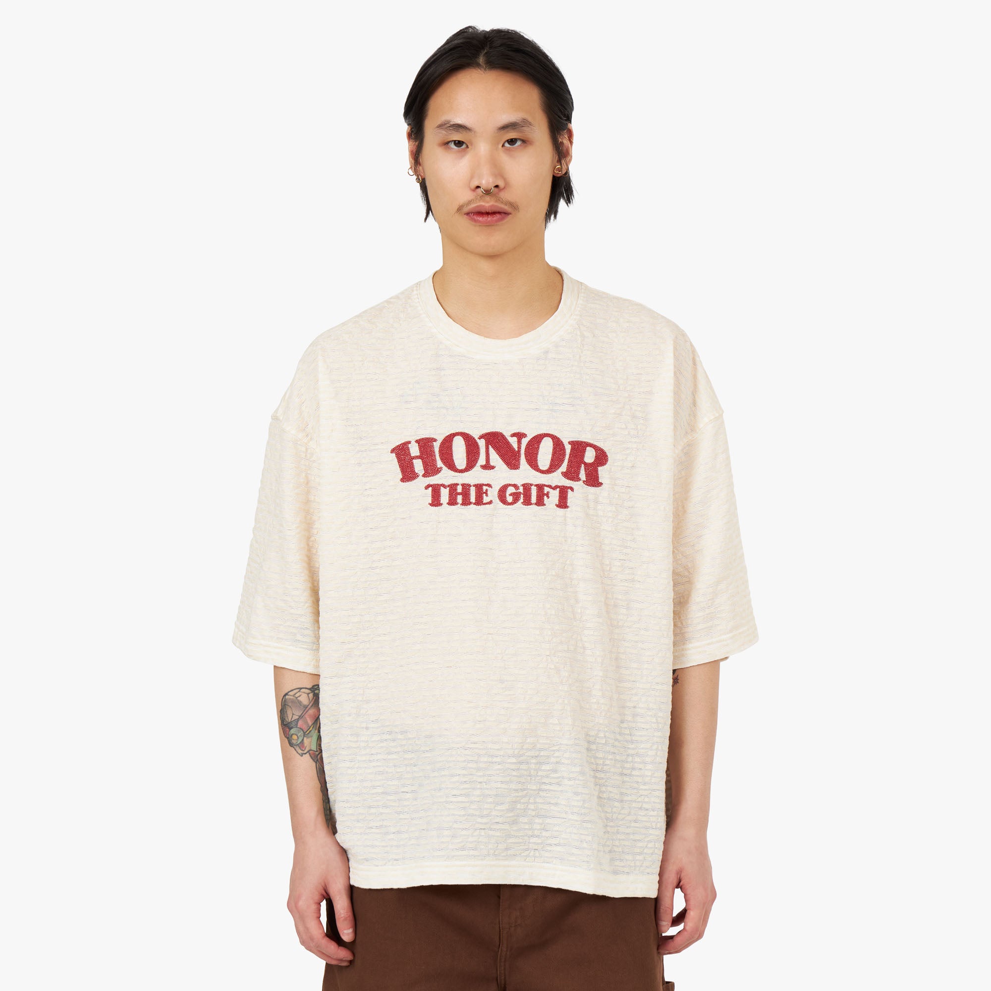 Honor The Gift Box T-shirt à rayures  / Bone 1