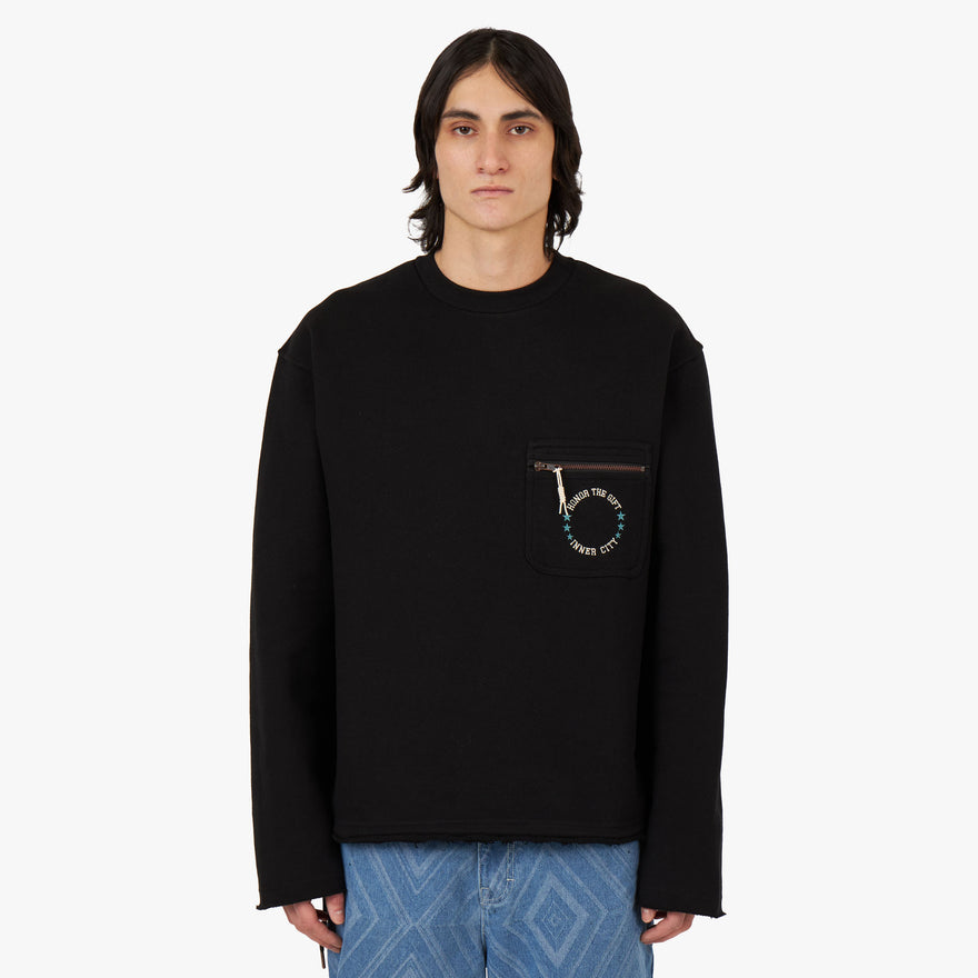Honor The Gift Pocket Pullover Crewneck Black Livestock