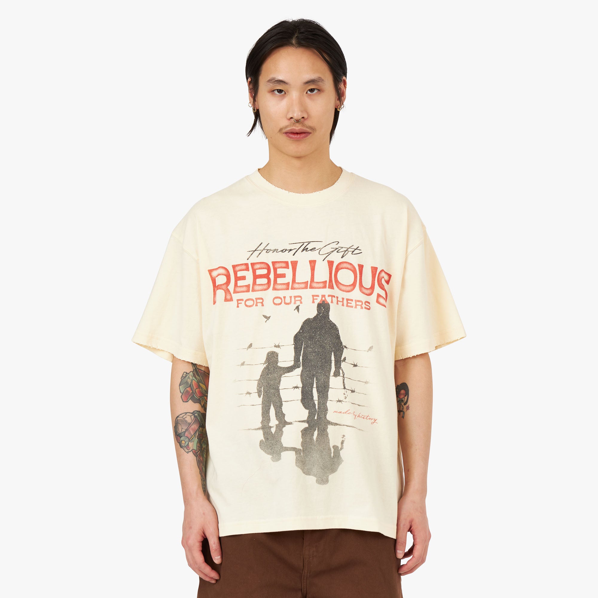 Honor The Gift Rebellious For Our Father T-shirt / Bone 1