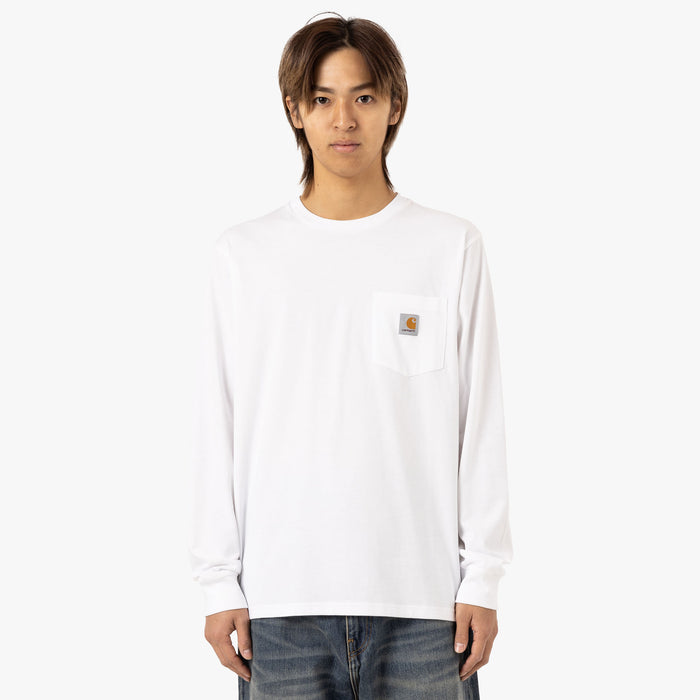 Carhartt WIP L/S Pocket T-Shirt Cotton Single Jersey / White 1