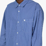Carhartt WIP L/S Drake Shirt Drake Stripe / Lazurite - White 4