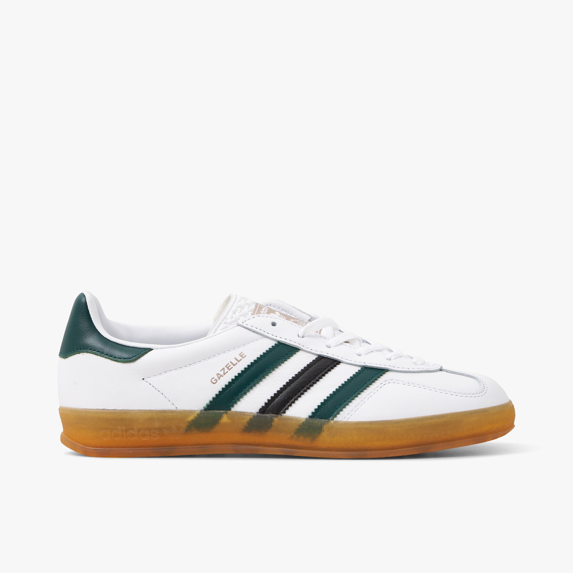 Adidas Womens Gazelle Indoor White / Collegiate Green - gum - Low Top  1