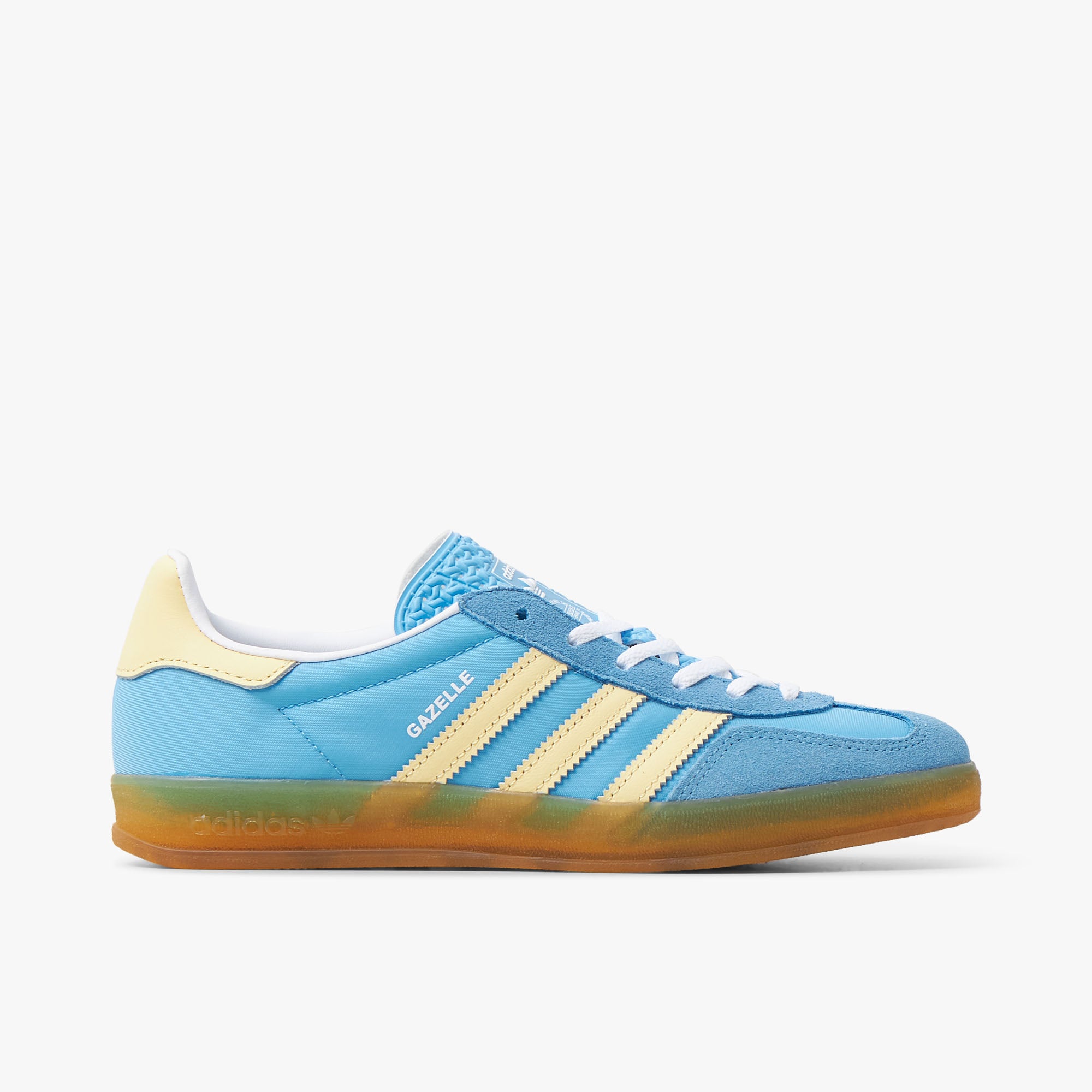 Adidas Womens Gazelle Indoor Semi Blue / Almost Yellow - Low Top  1