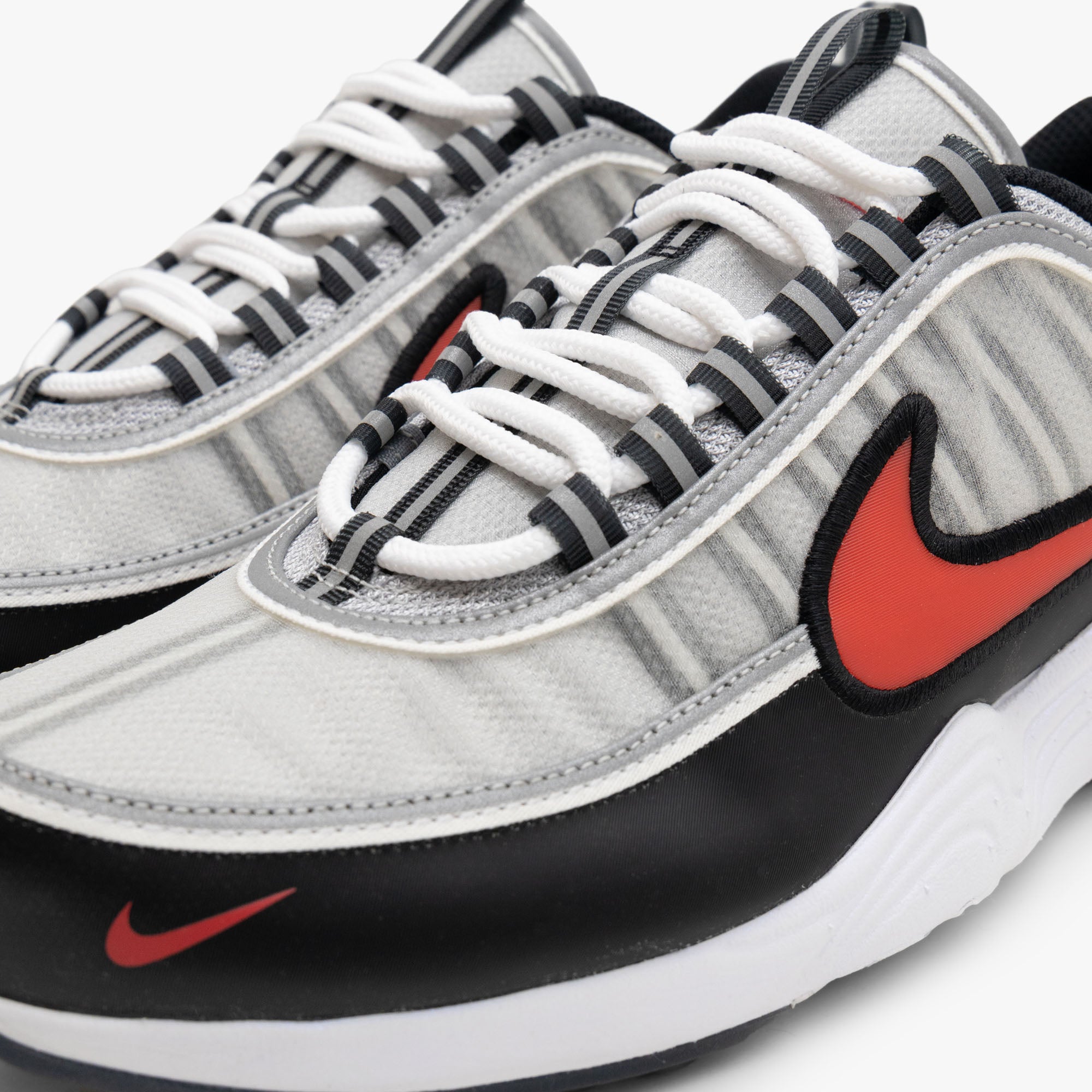 Nike Air Zoom Spiridon Metallic Silver / Sport Red - Black