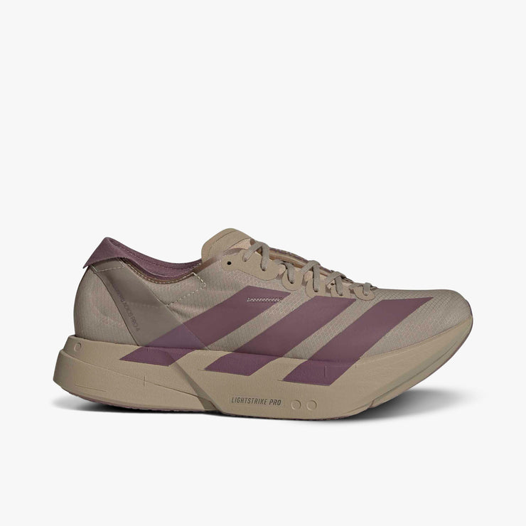 adidas Adizero Adios Pro 4 Blanch Cargo / Shadow Fig - Iron Metallic   1