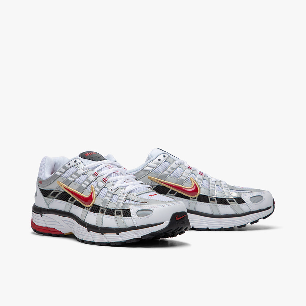 Nike P 6000 White Varsity Red Metallic Platinum Livestock