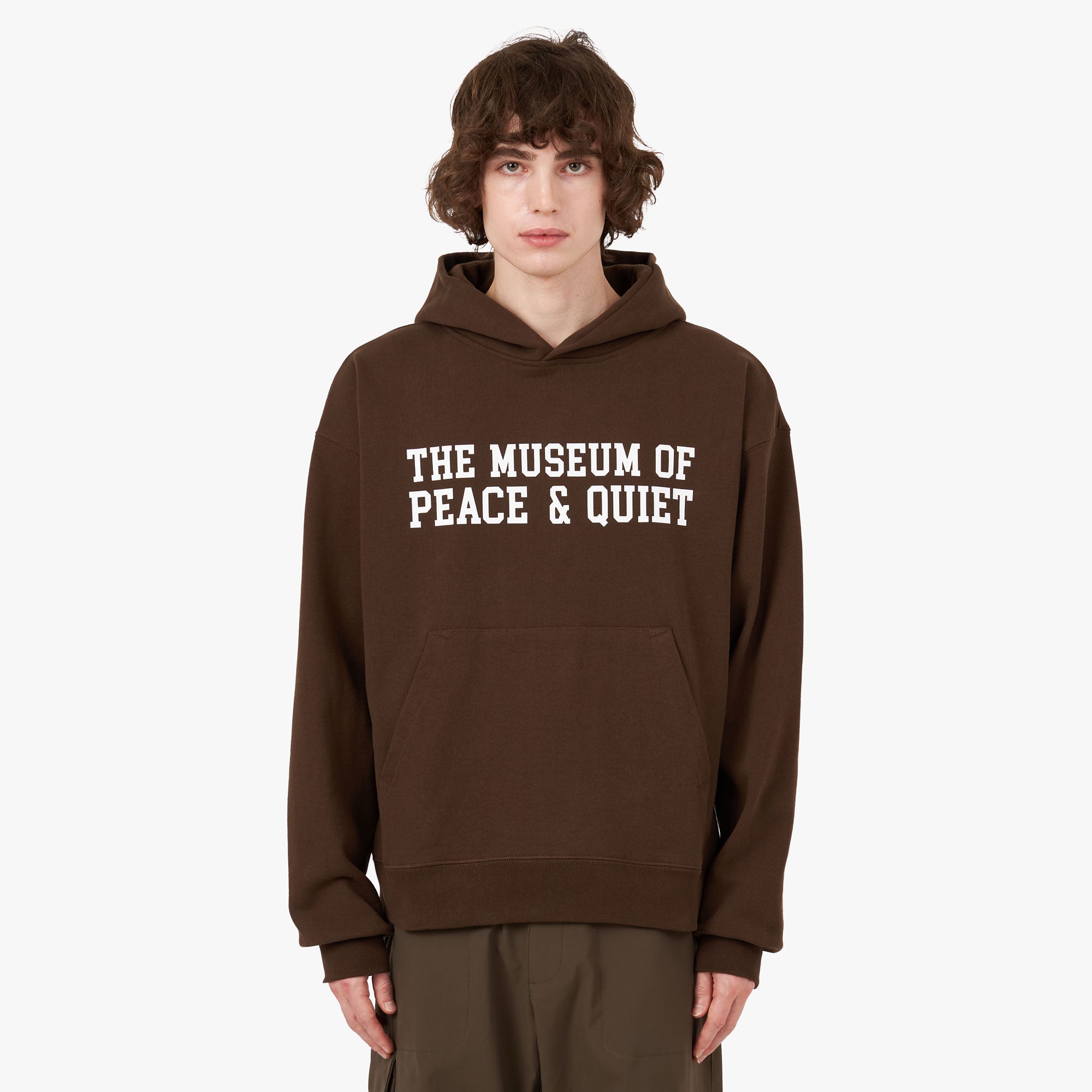 Museum Of Peace & Quiet Campus Pullover Hoodie / Brown 1