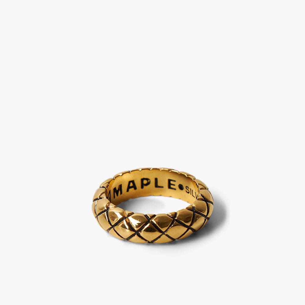MAPLE Quilted Band Ring / 14K Gold Plated 1