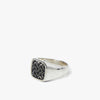 MAPLE Floral Signet Ring Silver / Black Enamel 1