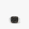 MAPLE Floral Signet Ring Silver / Black Enamel 2