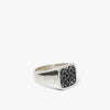 MAPLE Floral Signet Bague Argent / Émail Noir 3