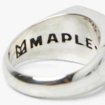MAPLE Floral Signet Ring Silver / Black Enamel 3