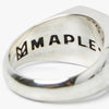 MAPLE Floral Signet Bague Argent / Émail Noir 4