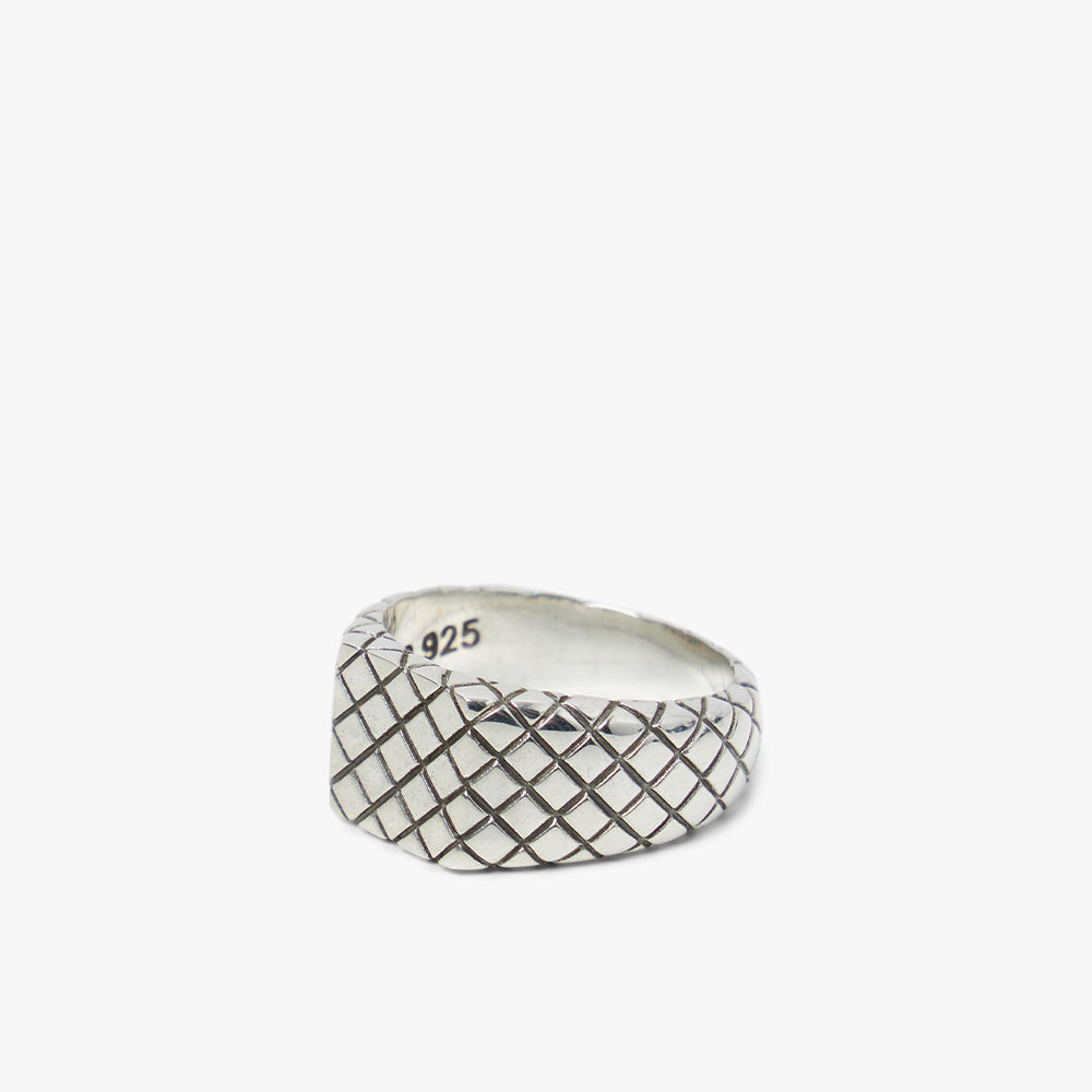 MAPLE Quilted Signet Ring / Silver .925 1