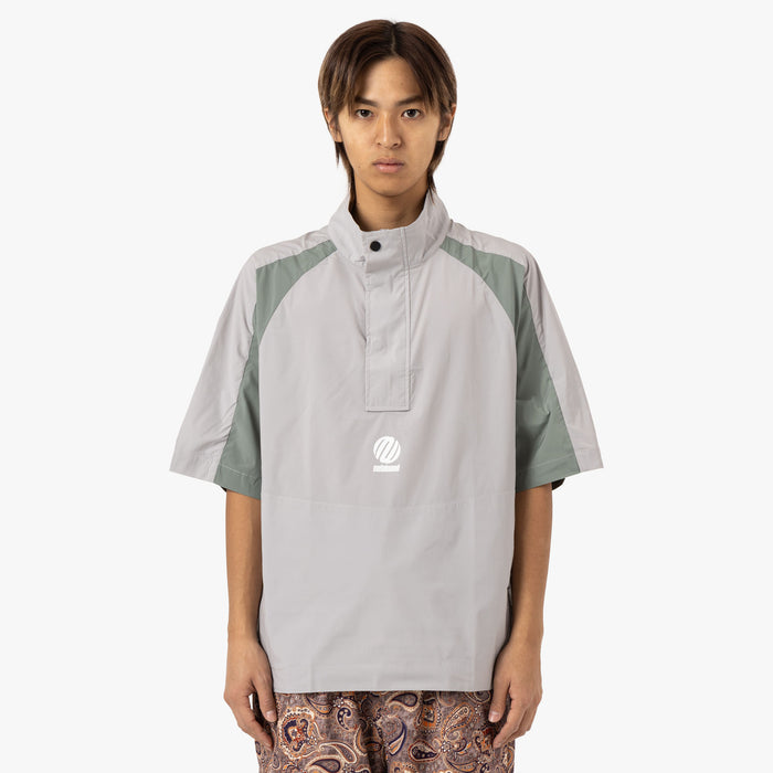 Metalwood Short Sleeve Paneled Wind Shirt Titanium / Sage 1