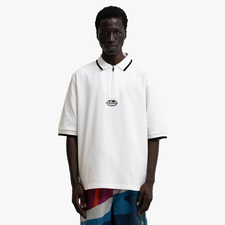 Metalwood World Class Zip Polo White 1