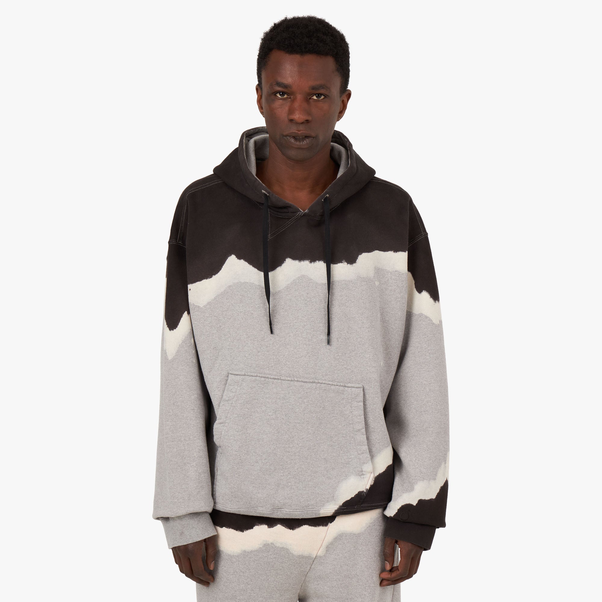 NOMA t.d. Hand Dyed Twist Pullover Hoodie / Grey 1