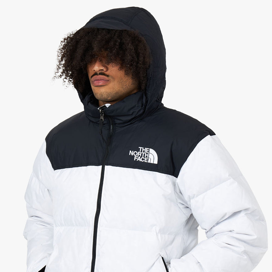 Black white north face jacket hotsell