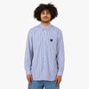 COMME des GARÇONS PLAY Striped Long Sleeve Shirt / Blue 1