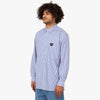 COMME des GARÇONS PLAY Striped Long Sleeve Shirt / Blue 3