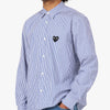COMME des GARÇONS PLAY Striped Long Sleeve Shirt / Blue 4