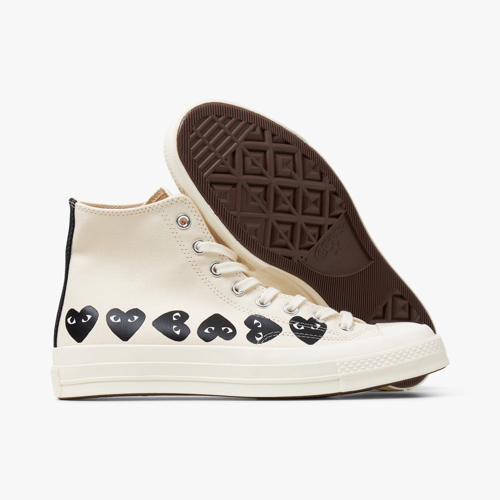 Comme des garcons play x converse chuck taylor 1970s hi beige outlet