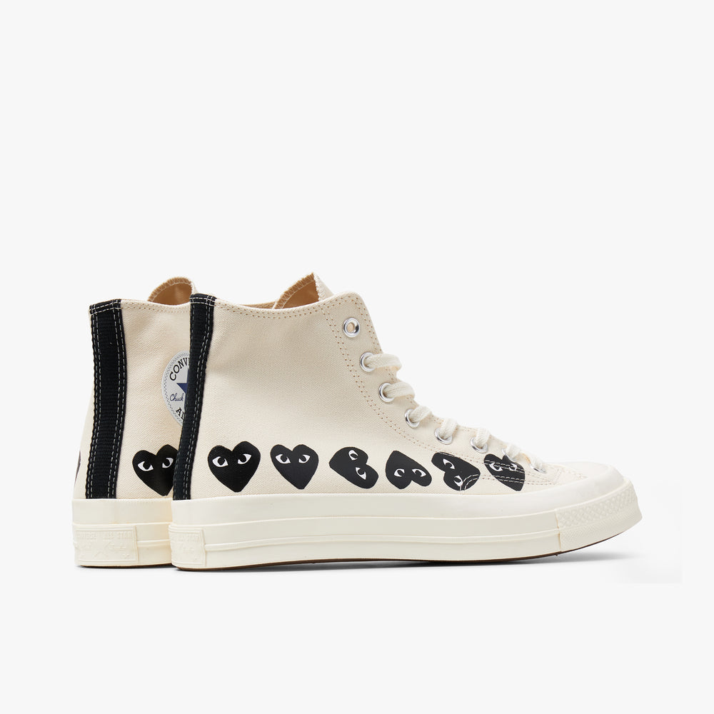 Converse x COMME des GARÇONS PLAY Chuck Taylor Hi / Multi Heart Beige