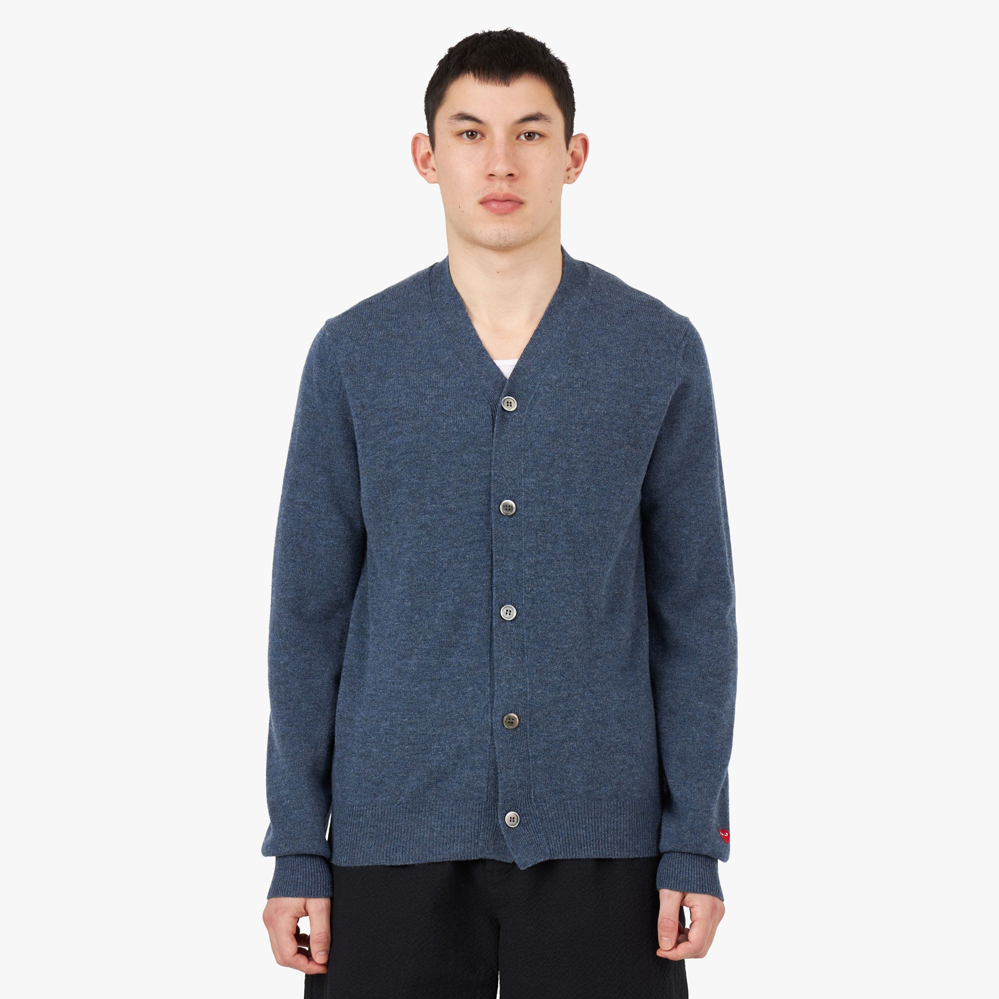 COMME des GAR�ONS PLAY Small Red Heart Cardigan / Navy 1