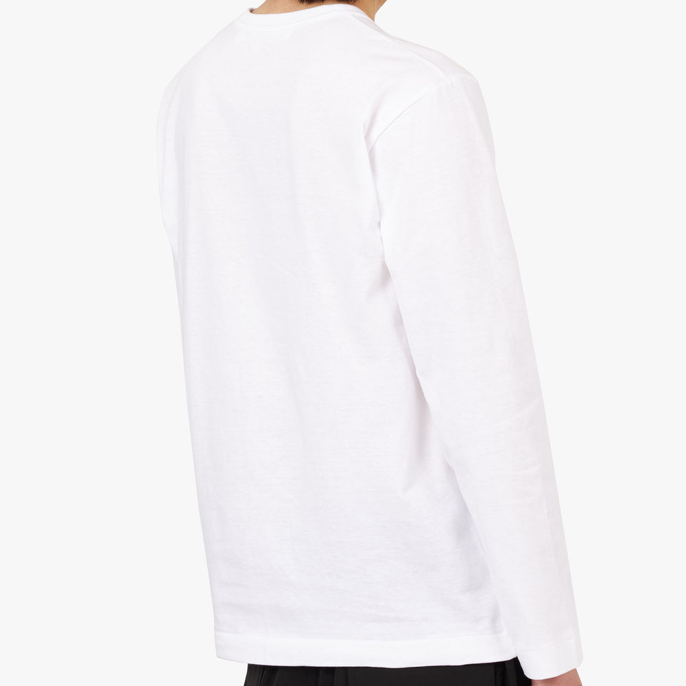 COMME des GARCONS PLAY Black Heart Long Sleeve T shirt White Livestock