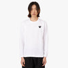 COMME des GARÇONS PLAY Black Heart Long Sleeve T-shirt / White 1