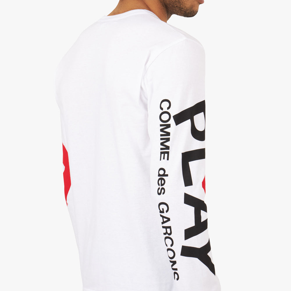 正規店仕入れの Sleeve Long Logo PLAY GARÇONS des COMME T-shirt White / トップス